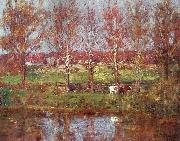Theodore Clement Steele Cows by the Stream Germany oil painting reproduction